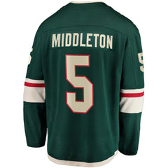 Jake Middleton Minnesota Wild Fanatics Home Breakaway Player Jersey On Sale