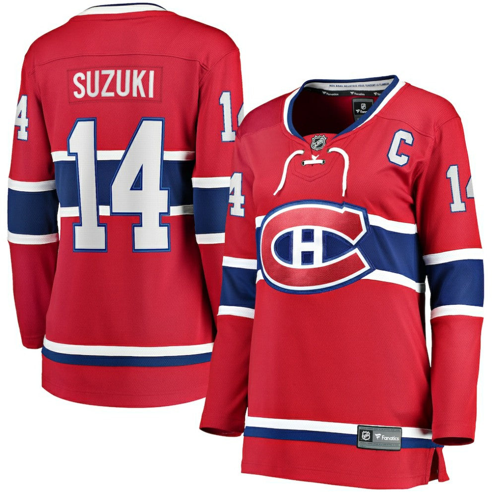Nick Suzuki Montreal Canadiens Fanatics Women's Home Captain Patch Breakaway Player Jersey On Sale