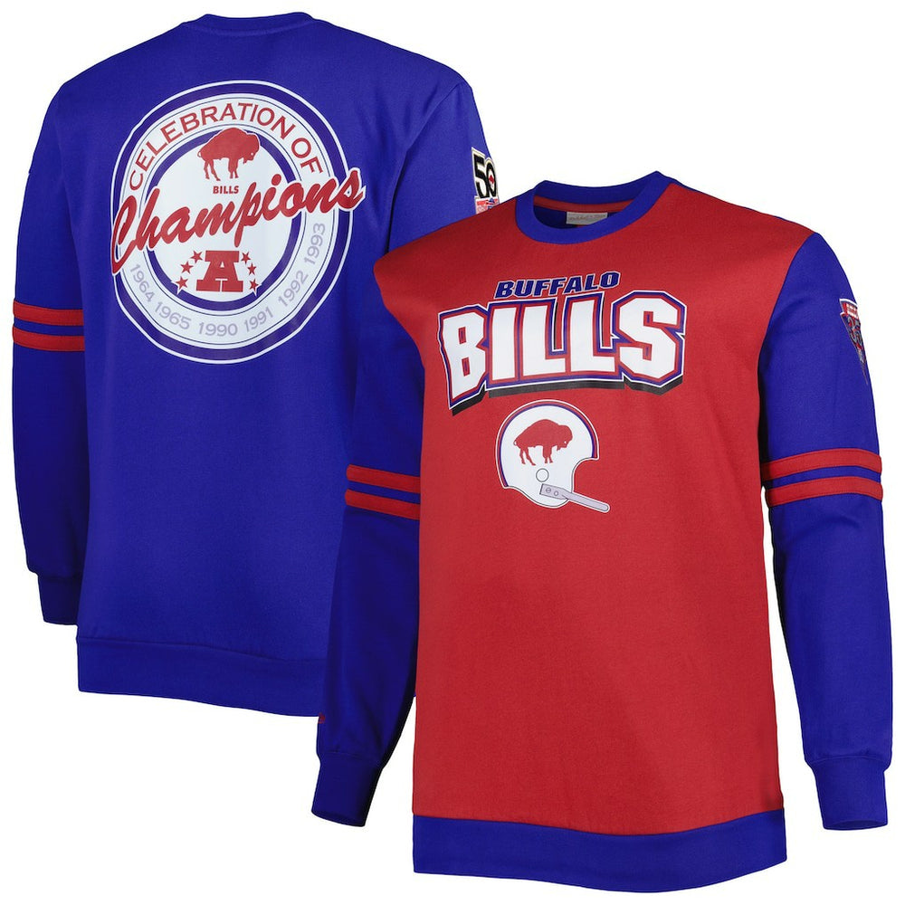 Buffalo Bills Mitchell & Ness Big & Tall Celebration of Champions Pullover Sweatshirt