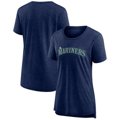 Seattle Mariners Women's Official Wordmark Tri-Blend T-Shirt | MLB On Sale