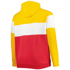 Kansas City Chiefs New Era Big & Tall Current Colorblock Raglan Fleece Pullover Hoodie