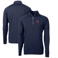 Chicago Bears Cutter & Buck Adapt Eco Knit Stretch Recycled Big & Tall Quarter-Zip Throwback Pullover Top