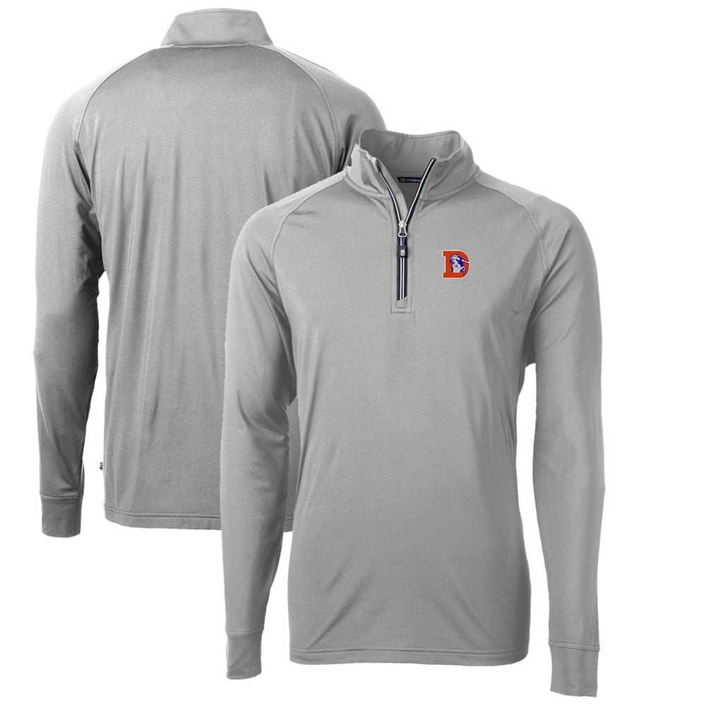 Denver Broncos Cutter & Buck Adapt Eco Knit Stretch Recycled Big & Tall Quarter-Zip Throwback Pullover Top