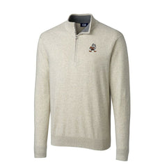 Cleveland Browns Cutter & Buck Throwback Logo Lakemont Tri-Blend Big & Tall Quarter-Zip Pullover Sweater