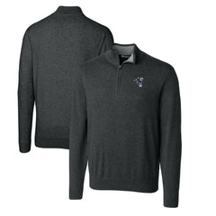 Indianapolis Colts Cutter & Buck Throwback Logo Lakemont Tri-Blend Big & Tall Quarter-Zip Pullover Sweater