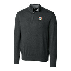 Miami Dolphins Cutter & Buck Throwback Logo Lakemont Tri-Blend Big & Tall Quarter-Zip Pullover Sweater