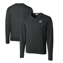 New York Giants Cutter & Buck Throwback Logo Lakemont Tri-Blend Big & Tall V-Neck Pullover Sweater