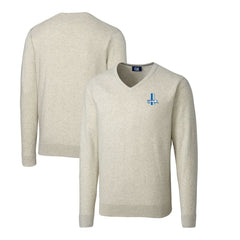 Detroit Lions Cutter & Buck Throwback Logo Lakemont Tri-Blend Big & Tall V-Neck Pullover Sweater