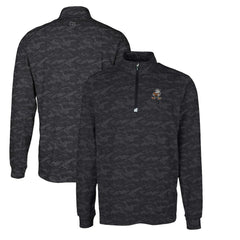 Cleveland Browns Cutter & Buck Throwback Logo Big & Tall Traverse Camo Print Stretch Quarter-Zip Pullover Top