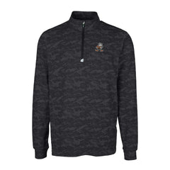 Cleveland Browns Cutter & Buck Throwback Logo Big & Tall Traverse Camo Print Stretch Quarter-Zip Pullover Top