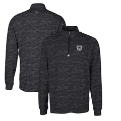 Las Vegas Raiders Cutter & Buck Throwback Logo Big & Tall Traverse Camo Print Stretch Quarter-Zip Pullover Top