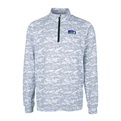 Seattle Seahawks Cutter & Buck Throwback Logo Big & Tall Traverse Camo Print Stretch Quarter-Zip Pullover Top