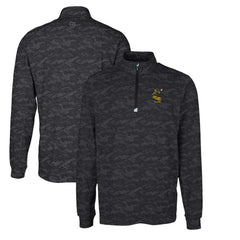 Pittsburgh Steelers Cutter & Buck Throwback Logo Big & Tall Traverse Camo Print Stretch Quarter-Zip Pullover Top
