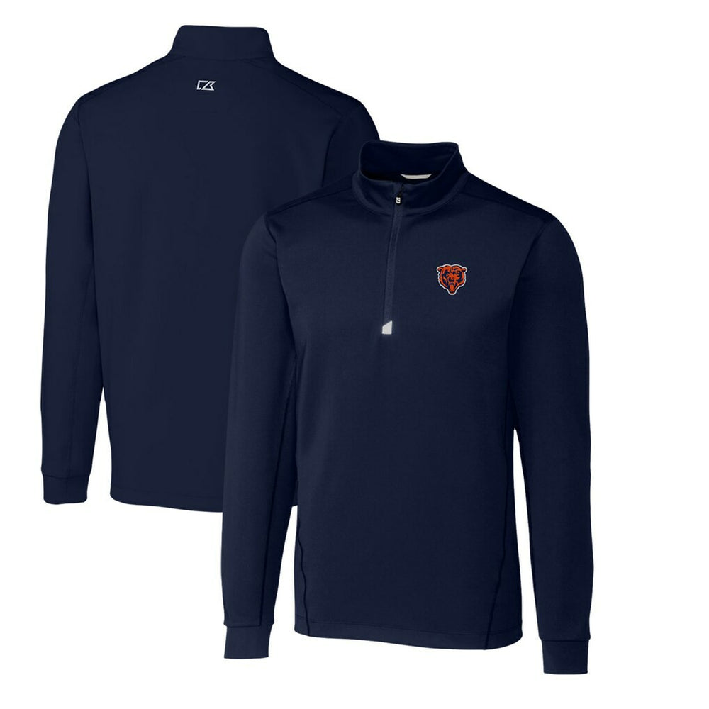 Chicago Bears Cutter & Buck Throwback Logo Traverse Stretch Quarter-Zip Big & Tall Pullover Top