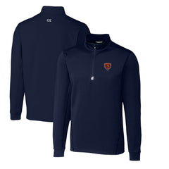 Chicago Bears Cutter & Buck Throwback Logo Traverse Stretch Quarter-Zip Big & Tall Pullover Top