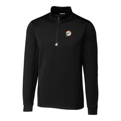 Miami Dolphins Cutter & Buck Throwback Logo Traverse Stretch Quarter-Zip Big & Tall Pullover Top