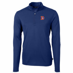 Denver Broncos Cutter & Buck Throwback Logo Virtue Eco Pique Recycled Quarter-Zip Big & Tall Pullover Top