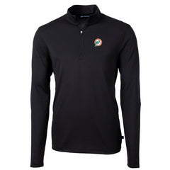 Miami Dolphins Cutter & Buck Throwback Logo Virtue Eco Pique Recycled Quarter-Zip Big & Tall Pullover Top