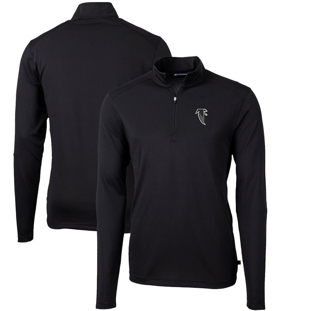 Atlanta Falcons Cutter & Buck Throwback Logo Virtue Eco Pique Recycled Quarter-Zip Big & Tall Pullover Top