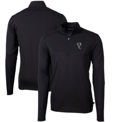 Atlanta Falcons Cutter & Buck Throwback Logo Virtue Eco Pique Recycled Quarter-Zip Big & Tall Pullover Top
