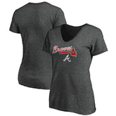 Atlanta Braves Women's Team Lockup V-Neck T-Shirt | MLB For sale