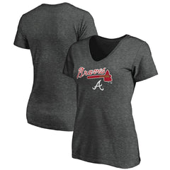 Atlanta Braves Women's Team Lockup V-Neck T-Shirt | MLB For sale
