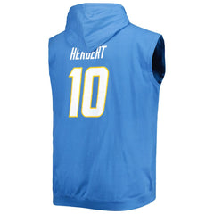 Los Angeles Chargers Justin Herbert Profile Big & Tall Muscle Pullover Hoodie