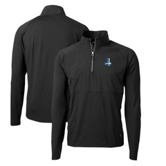 Detroit Lions Cutter & Buck Adapt Eco Knit Hybrid Recycled Quarter-Zip Throwback Pullover Top
