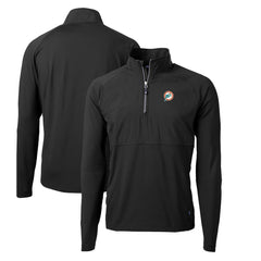 Miami Dolphins Cutter & Buck Adapt Eco Knit Hybrid Recycled Quarter-Zip Throwback Pullover Top