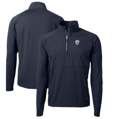 Los Angeles Chargers Cutter & Buck Adapt Eco Knit Hybrid Recycled Quarter-Zip Throwback Pullover Top