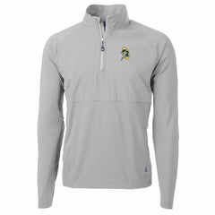 Green Bay Packers Cutter & Buck Adapt Eco Knit Hybrid Recycled Quarter-Zip Throwback Pullover Top