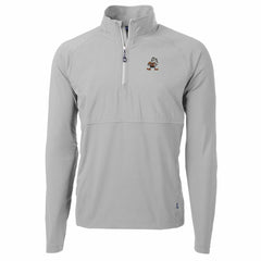Cleveland Browns Cutter & Buck Adapt Eco Knit Hybrid Recycled Quarter-Zip Throwback Pullover Top
