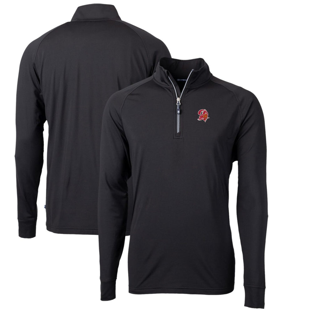 Tampa Bay Buccaneers Cutter & Buck Adapt Eco Knit Stretch Recycled Quarter-Zip Throwback Pullover Top