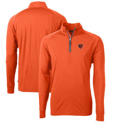 Chicago Bears Cutter & Buck Adapt Eco Knit Stretch Recycled Quarter-Zip Throwback Pullover Top