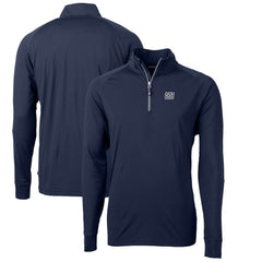 New York Giants Cutter & Buck Adapt Eco Knit Stretch Recycled Quarter-Zip Throwback Pullover Top