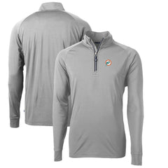 Miami Dolphins Cutter & Buck Adapt Eco Knit Stretch Recycled Quarter-Zip Throwback Pullover Top