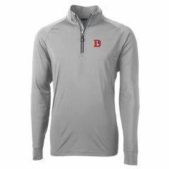 Denver Broncos Cutter & Buck Adapt Eco Knit Stretch Recycled Quarter-Zip Throwback Pullover Top