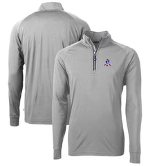 New England Patriots Cutter & Buck Adapt Eco Knit Stretch Recycled Quarter-Zip Throwback Pullover Top