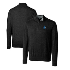 Detroit Lions Cutter & Buck Throwback Logo Lakemont Tri-Blend Quarter-Zip Pullover Sweater
