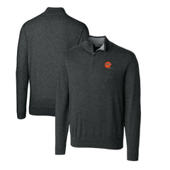 Cincinnati Bengals Cutter & Buck Throwback Logo Lakemont Tri-Blend Quarter-Zip Pullover Sweater