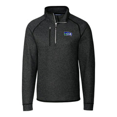 Seattle Seahawks Cutter & Buck Throwback Logo Mainsail Sweater-Knit Half-Zip Pullover Jacket