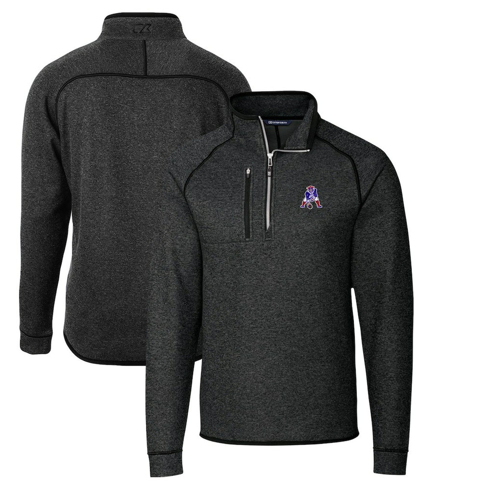 New England Patriots Cutter & Buck Throwback Logo Mainsail Sweater-Knit Half-Zip Pullover Jacket