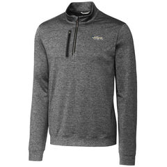 New York Jets Cutter & Buck Stealth Heathered Throwback Logo Quarter-Zip Pullover Top