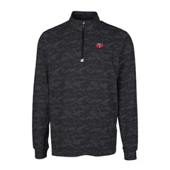 San Francisco 49ers Cutter & Buck Throwback Logo Traverse Camo Print Stretch Quarter-Zip Pullover Top