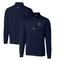 Chicago Bears Cutter & Buck Throwback Logo Traverse Stretch Quarter-Zip Pullover Top
