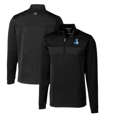 Detroit Lions Cutter & Buck Throwback Logo Traverse Stripe Stretch Quarter-Zip Pullover Top