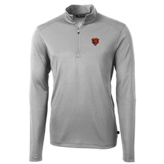 Chicago Bears Cutter & Buck Throwback Logo Virtue Eco Pique Recycled Quarter-Zip Pullover Top