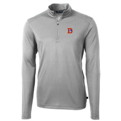 Denver Broncos Cutter & Buck Throwback Logo Virtue Eco Pique Recycled Quarter-Zip Pullover Top