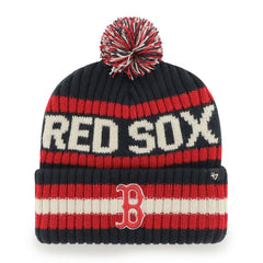 Boston Red Sox '47 Primary Team Logo Bering Pom Top Cuff Knit Hat – Navy | MLB Online