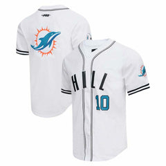 Miami Dolphins Tyreek Hill Pro Standard Mesh Baseball Button-Up T-Shirt
